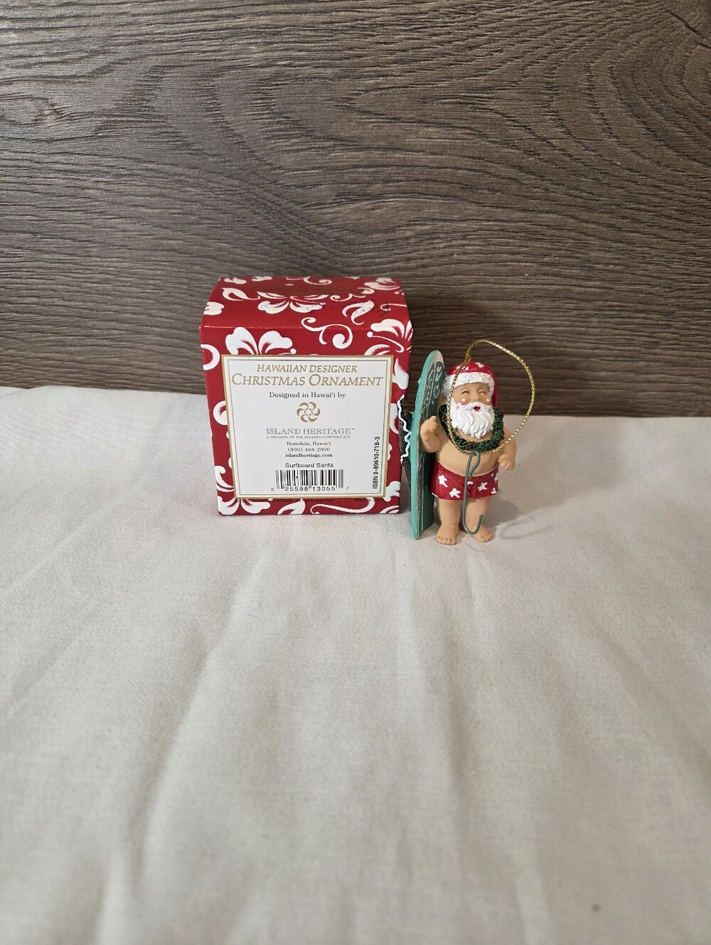 Island Heritage Surfboard Santa Ornament Hawaiian 🌺